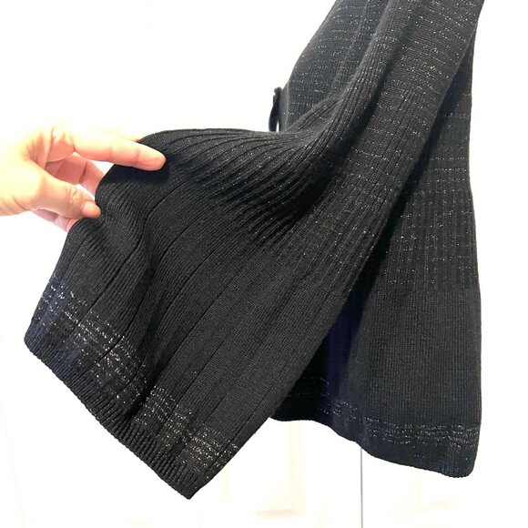 Nine West Bolero Bell Sleeves Crop Jacket/Cardigan Sweater-Black/Copper-Large - Picture 13 of 16